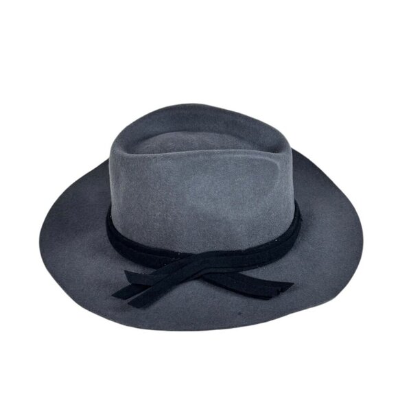 NWT Magid Wool Felt Wide Brim Fedora Hat Gray Western Cowgirl Rodeo Boho Panama main image 8